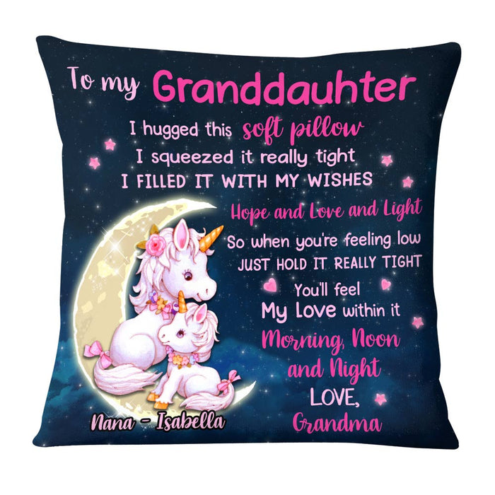 Personalized Hug This Granddaughter Unicorn Pillow OB102 30O28 1