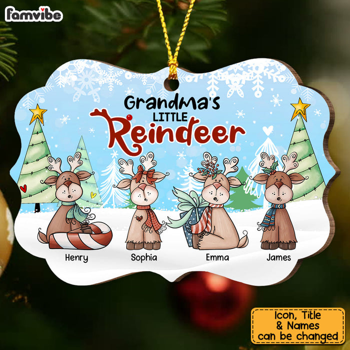 Personalized Grandma's Little Reindeer Shirt Benelux Ornament OB104 32O53 1