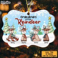 Personalized Grandma's Little Reindeer Shirt Benelux Ornament OB104 32O53 thumb 1