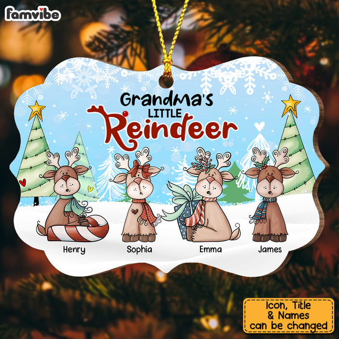 Personalized Grandma's Little Reindeer Shirt Benelux Ornament OB104 32O53 1