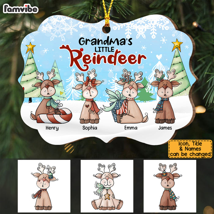 Personalized Grandma's Little Reindeer Shirt Benelux Ornament OB104 32O53 1