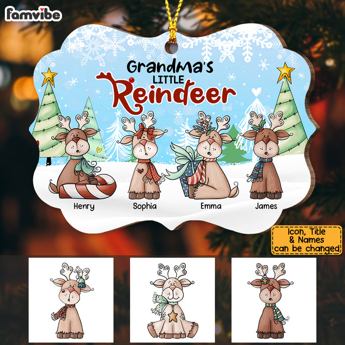 Personalized Grandma's Little Reindeer Shirt Benelux Ornament OB104 32O53 1