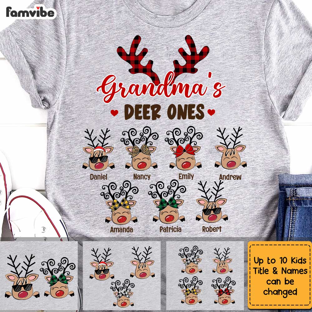 Personalized Grandma's Deer Ones Christmas Shirt OB101 58O34 Primary Mockup