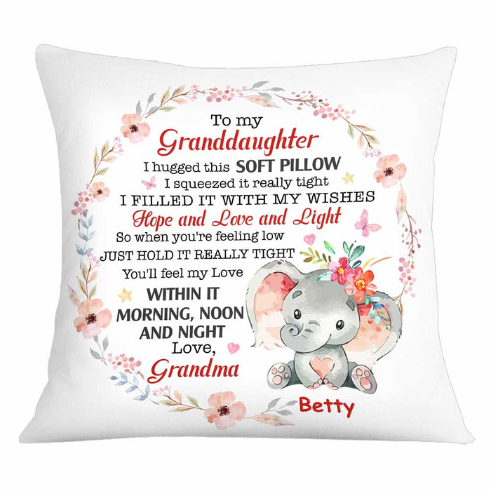 Personalized Elephant To My Granddaughter Hug This Pillow OB103 32O34 1
