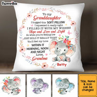 Personalized Elephant To My Granddaughter Hug This Pillow OB103 32O34 thumb 1