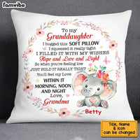 Personalized Elephant To My Granddaughter Hug This Pillow OB103 32O34 thumb 1