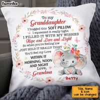 Personalized Elephant To My Granddaughter Hug This Pillow OB103 32O34 thumb 1