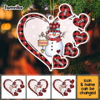 Personalized Grandma Snowman Heart Ornament OB116 30O67 thumb 1