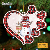 Personalized Grandma Snowman Heart Ornament OB116 30O67 thumb 1