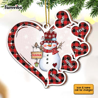 Personalized Grandma Snowman Heart Ornament OB116 30O67 thumb 1