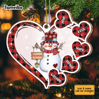 Personalized Grandma Snowman Heart Ornament OB116 30O67 thumb 1