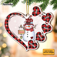Personalized Grandma Snowman Heart Ornament OB116 30O67 thumb 1