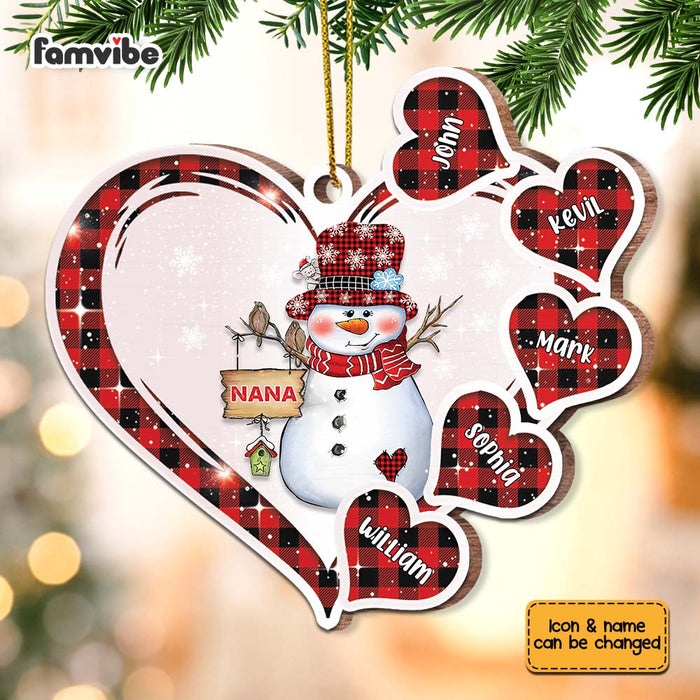 Personalized Grandma Snowman Heart Ornament OB116 30O67 1