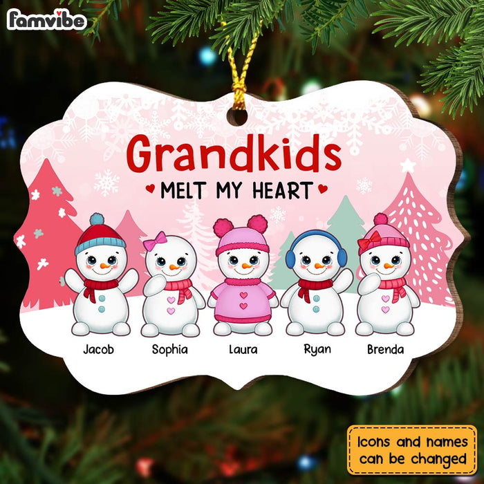 Personalized Grandma Snowman Christmas Circle Ornament Benelux Ornament OB175 85O28 1