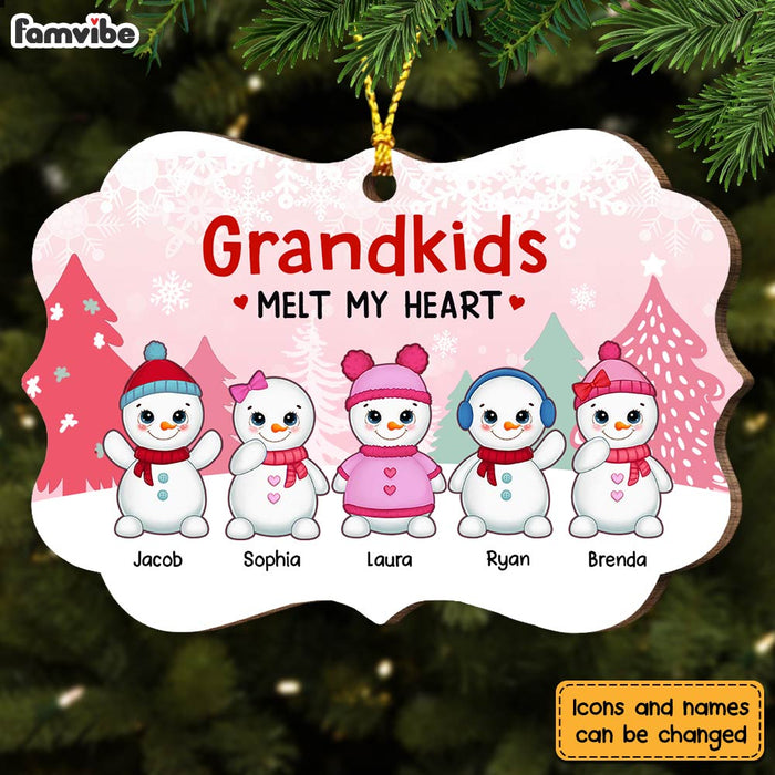 Personalized Grandma Snowman Christmas Circle Ornament Benelux Ornament OB175 85O28 1