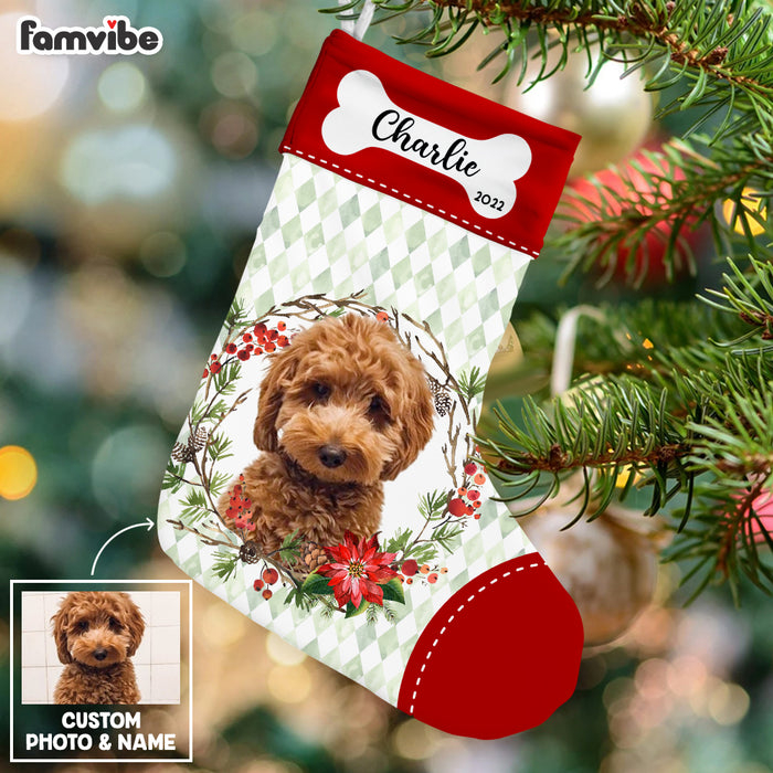 Personalized Christmas Stocking with Your Dog's Funny Photo - Famvibe