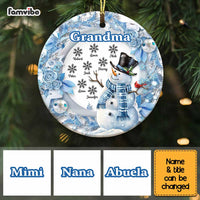 Personalized Grandma Snowman Circle Ornament OB112 32O67 thumb 1