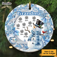 Personalized Grandma Snowman Circle Ornament OB112 32O67 thumb 1