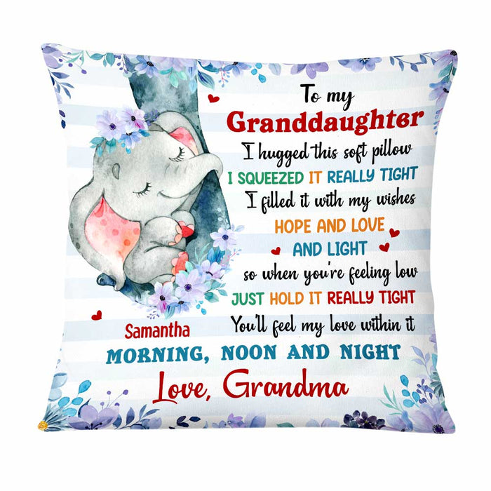Personalized Granddaughter Elephant Hug This Pillow OB112 30O47 1