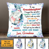 Personalized Granddaughter Elephant Hug This Pillow OB112 30O47 thumb 1