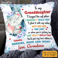 Personalized Granddaughter Elephant Hug This Pillow OB112 30O47 thumb 1