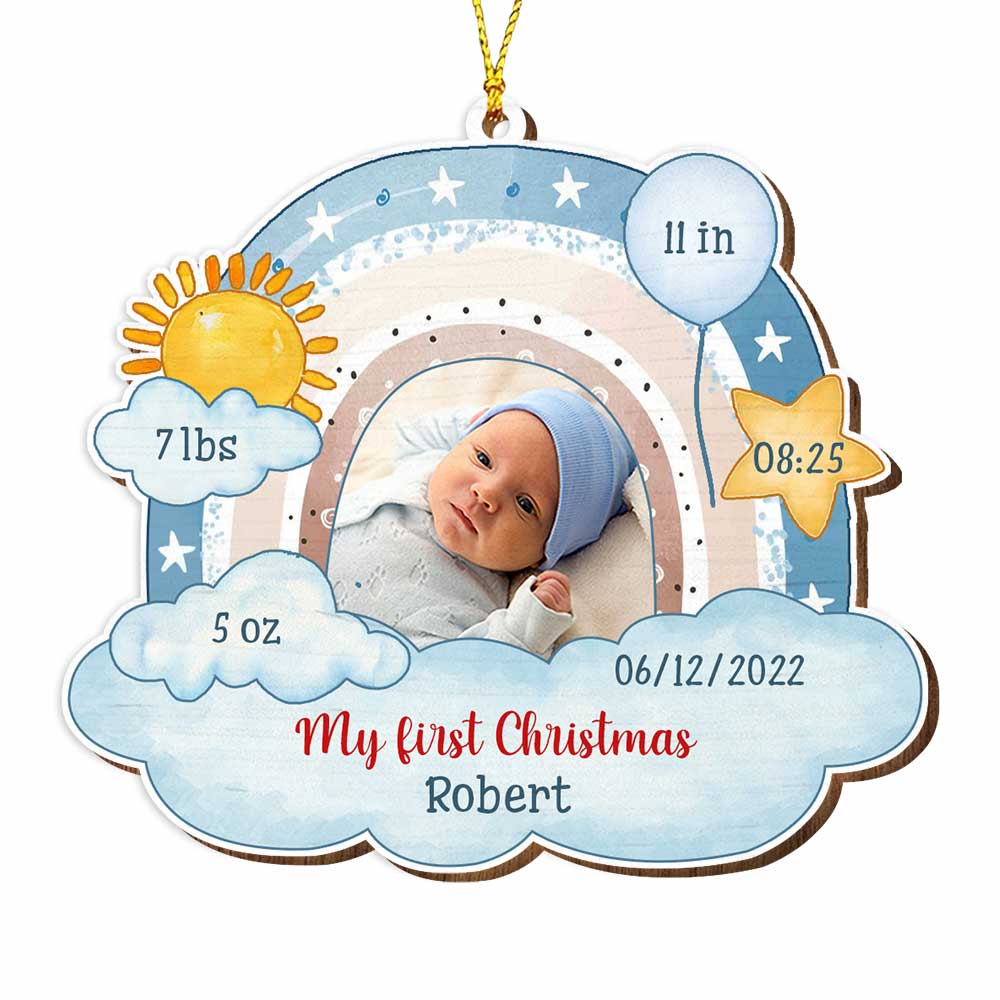 Personalized Baby First Christmas Photo Ornament OB114 32O34 Primary Mockup