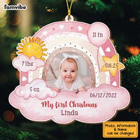 Personalized Baby First Christmas Photo Ornament OB114 32O34 thumb 1