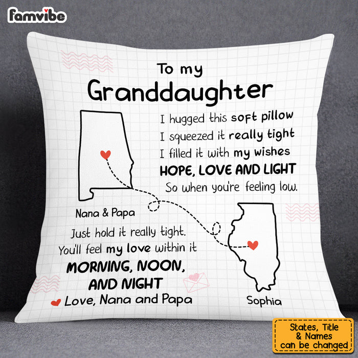 Personalized Granddaughter Long Distance Pillow OB113 30O53 1