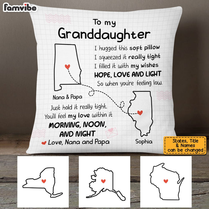 Personalized Granddaughter Long Distance Pillow OB113 30O53 1
