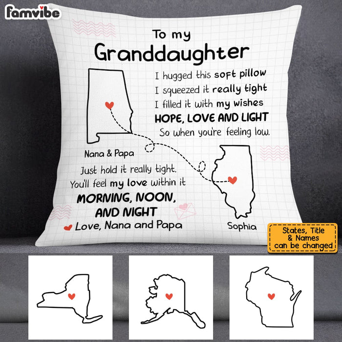 Personalized Granddaughter Long Distance Pillow OB113 30O53 1