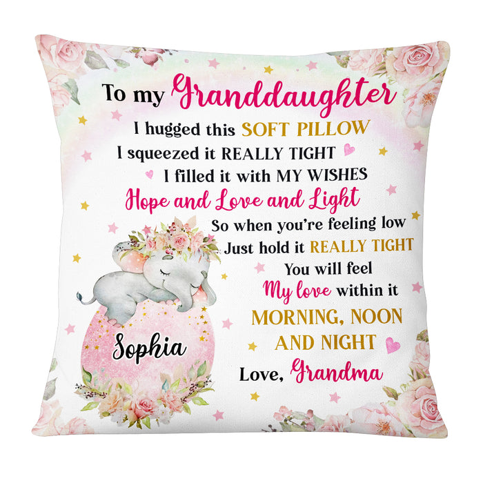 Personalized To My Granddaughter Hug This Elephant Pillow OB111 23O53 1