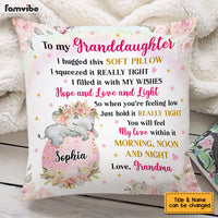 Personalized To My Granddaughter Hug This Elephant Pillow OB111 23O53 thumb 1