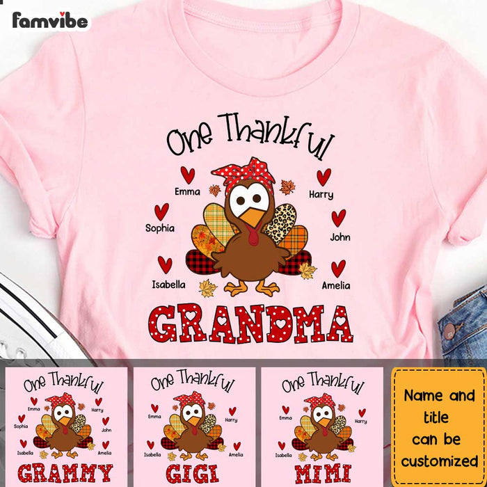 Personalized Grandma Thanksgiving Turkey Polka Dot Shirt - Hoodie - Sweatshirt OB114 30O28 1