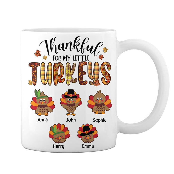 Personalized Grandma Thankful For My Little Turkeys Mug OB111 32O28 1