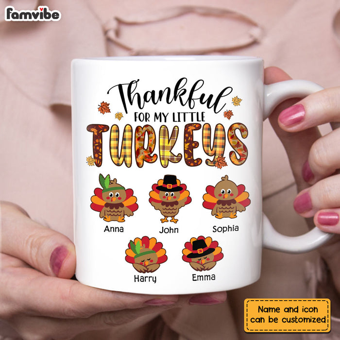 Personalized Grandma Thankful For My Little Turkeys Mug OB111 32O28 1