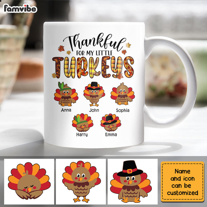 Personalized Grandma Thankful For My Little Turkeys Mug OB111 32O28 1