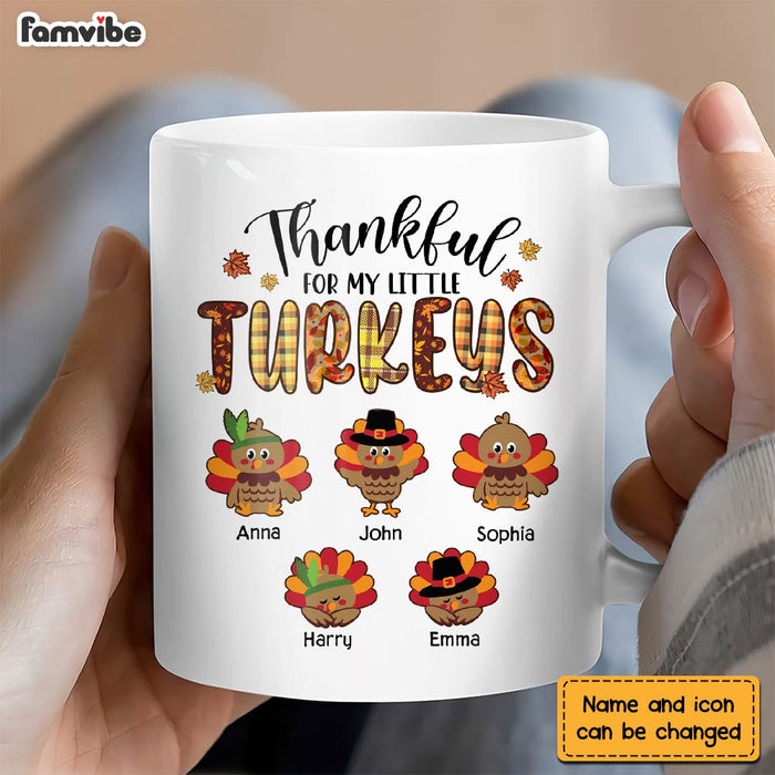 Personalized Grandma Thankful For My Little Turkeys Mug OB111 32O28 1
