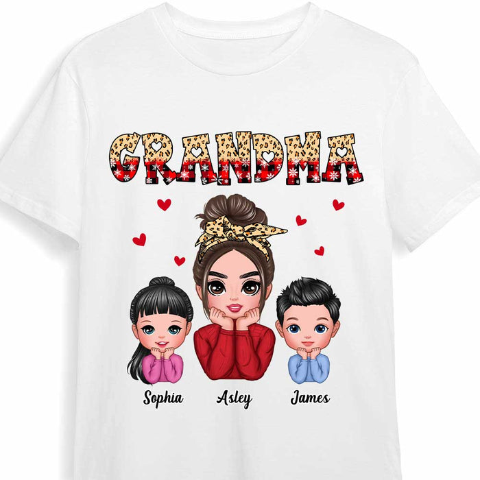 Personalized Grandma  Love Leopard Buffalo Plaid Pattern Shirt - Hoodie - Sweatshirt OB122 58O47 1