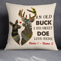 Personalized Deer Hunting Couple Valentine Pillow  JR42 81O34 thumb 1