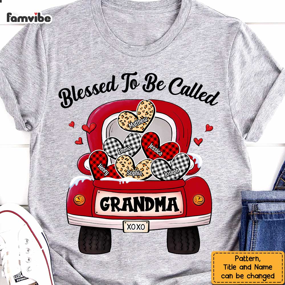 Personalized Grandma Truck Buffalo Plaid Heart Shirt OB127 58O47 Primary Mockup