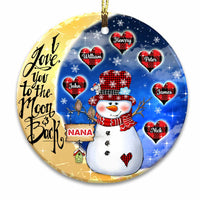 Personalized Grandma Snowman Circle Ornament OB123 30O67 thumb 1