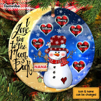 Personalized Grandma Snowman Circle Ornament OB123 30O67 thumb 1