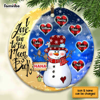 Personalized Grandma Snowman Circle Ornament OB123 30O67 thumb 1