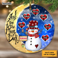 Personalized Grandma Snowman Circle Ornament OB123 30O67 thumb 1