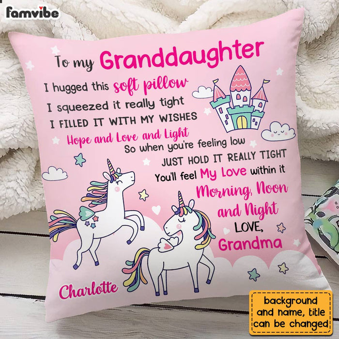 Personalized To My Granddaughter Unicorn Pillow OB121 32O28 1