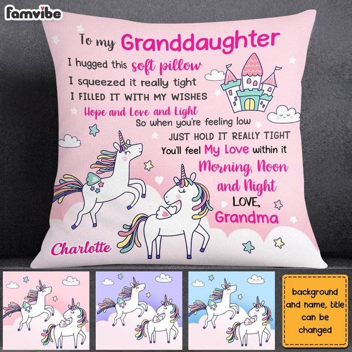 Personalized To My Granddaughter Unicorn Pillow OB121 32O28 1
