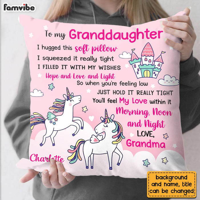 Personalized To My Granddaughter Unicorn Pillow OB121 32O28 1