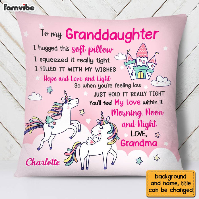 Personalized To My Granddaughter Unicorn Pillow OB121 32O28 1
