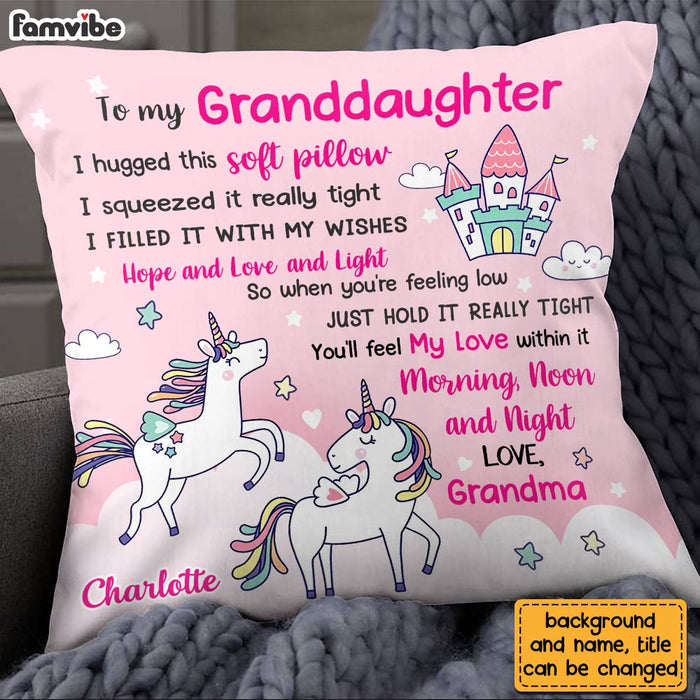 Personalized To My Granddaughter Unicorn Pillow OB121 32O28 1
