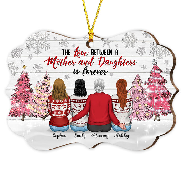 Personalized Mother & Daughter Sparkle Pink  Christmas Tree Benelux Ornament OB134 58O53 1